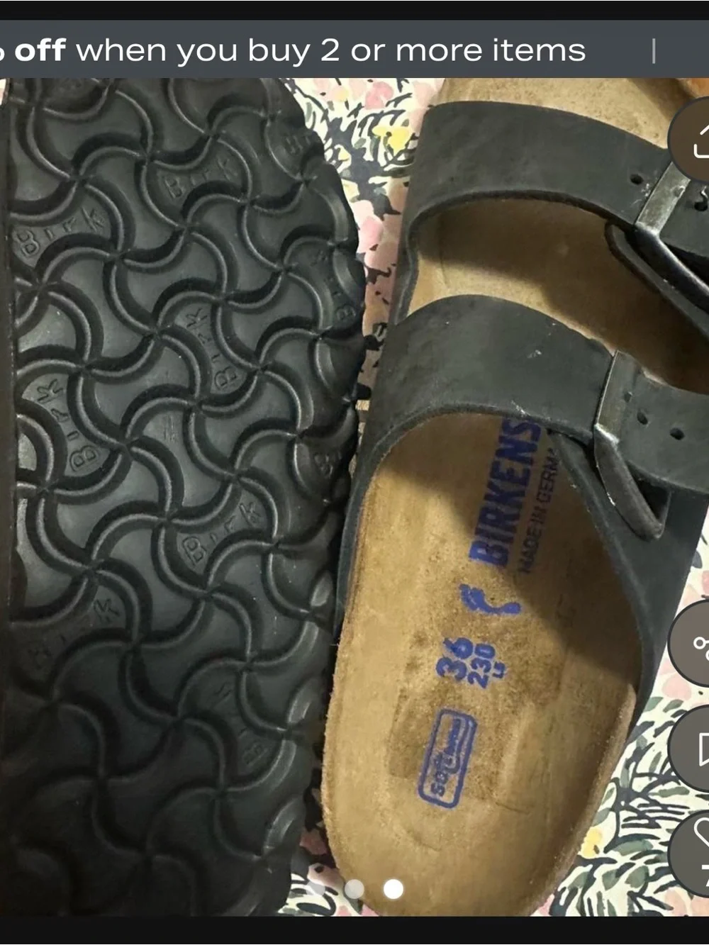 Birkenstock Black Two-Strap Slide Sandals
